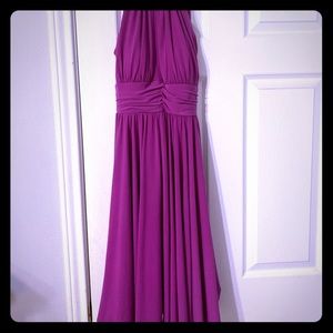 Suzy Chin magenta Halter Cocktail Dress